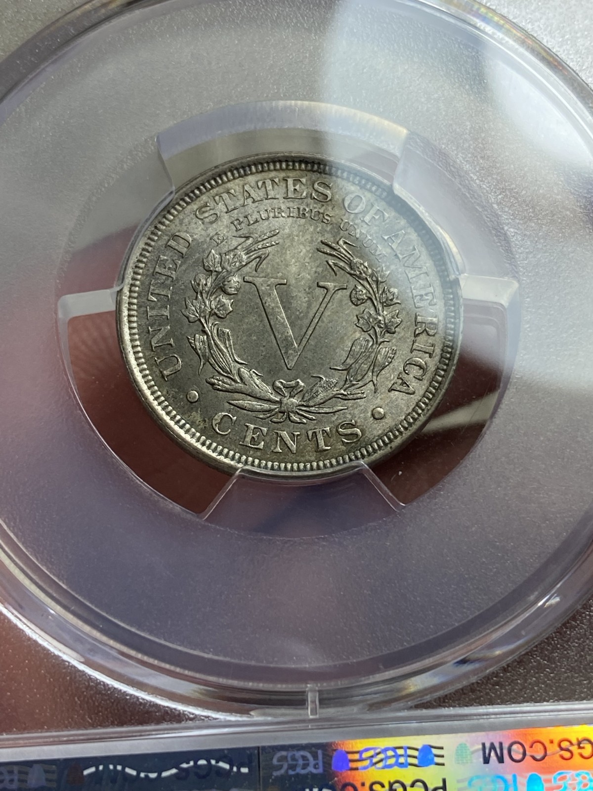 1905 PCGS MS63 Liberty V Nickel Obverse Strike Thru