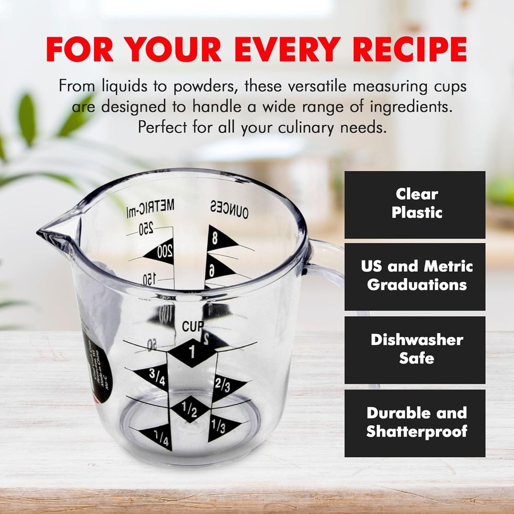 Select Plastic Measuring Cup, 1 Cup Capacity, Clear