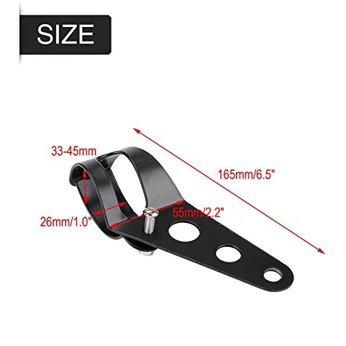 33-45mm Fork Headlight Mounting Bracket, Universal Motorcycle Headlight Black