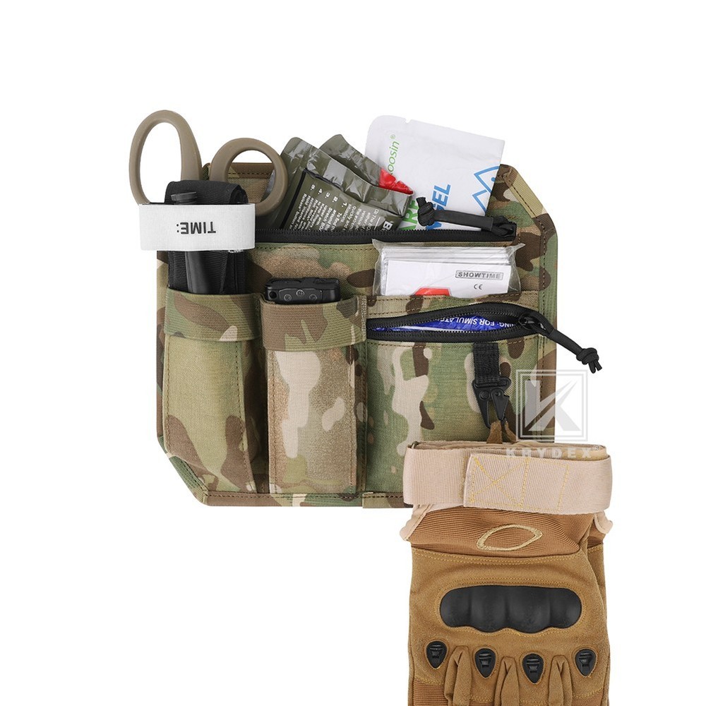 KRYDEX Tactical Organizer Panel Hook Backed Admin EDC Holder Lightweight MC Camo