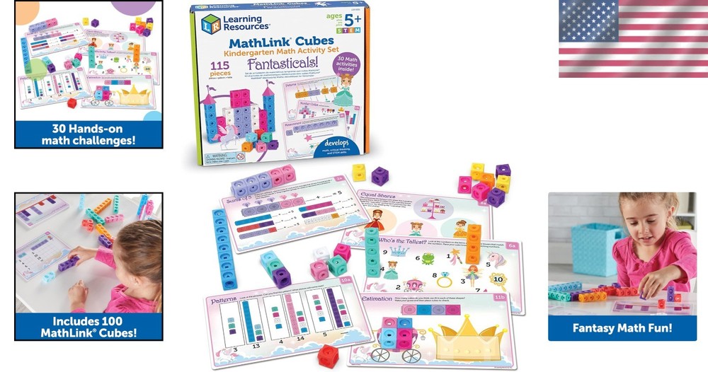 Engaging MathLink Cubes Set for Kindergarten - 100 Colorful Learning Challenges