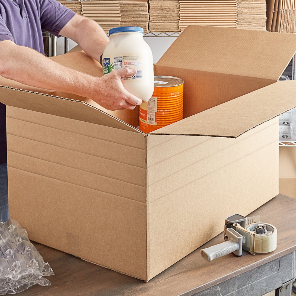 12 1/2 x 12 1/2 x 6" Multi-Depth Corrugated Boxes, Brown 25/Bundle ECT-32
