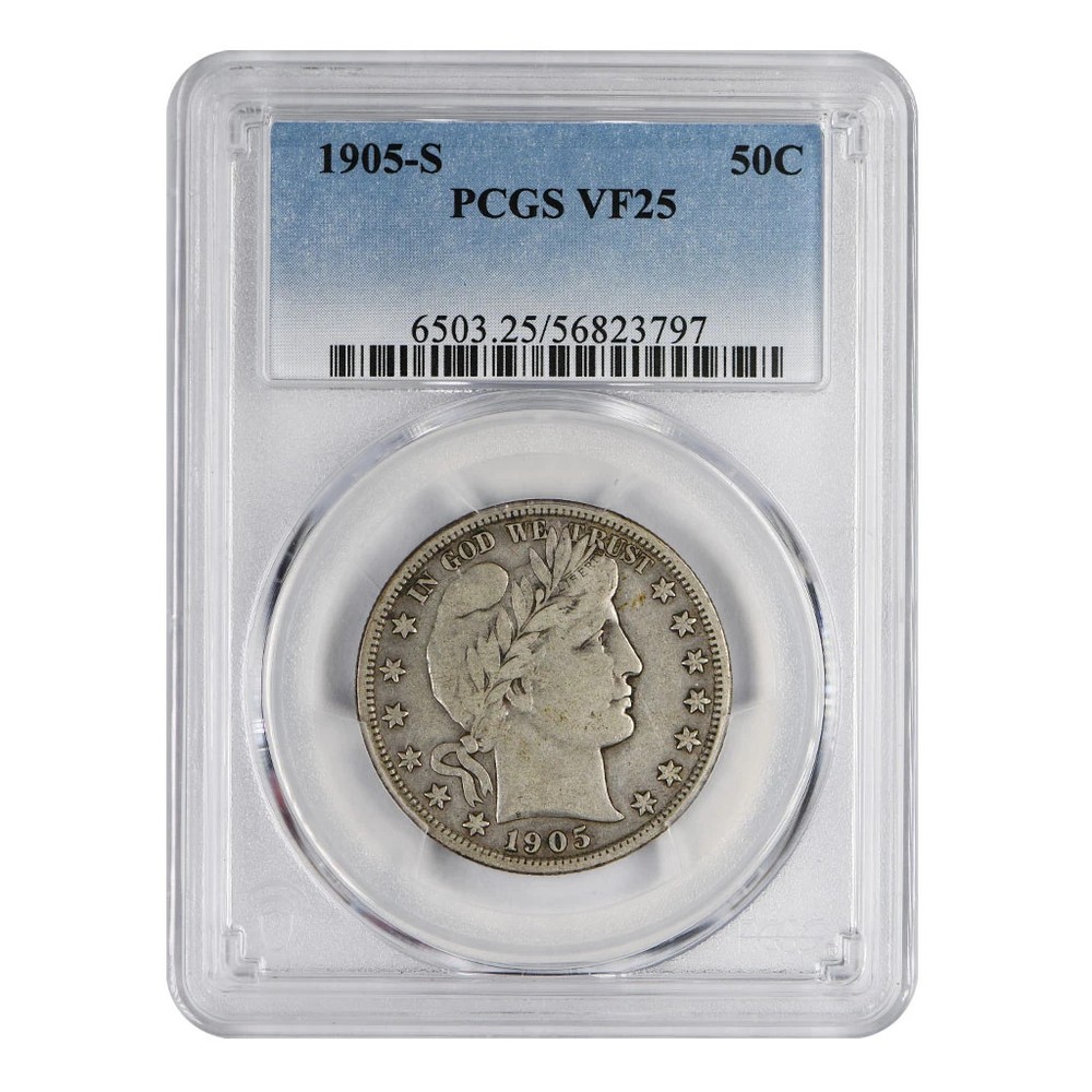 1905-S Barber Half Dollar PCGS VF-25