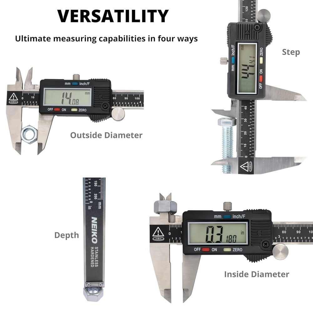 Electronic Digital Caliper 6 Inch Stainless Steel