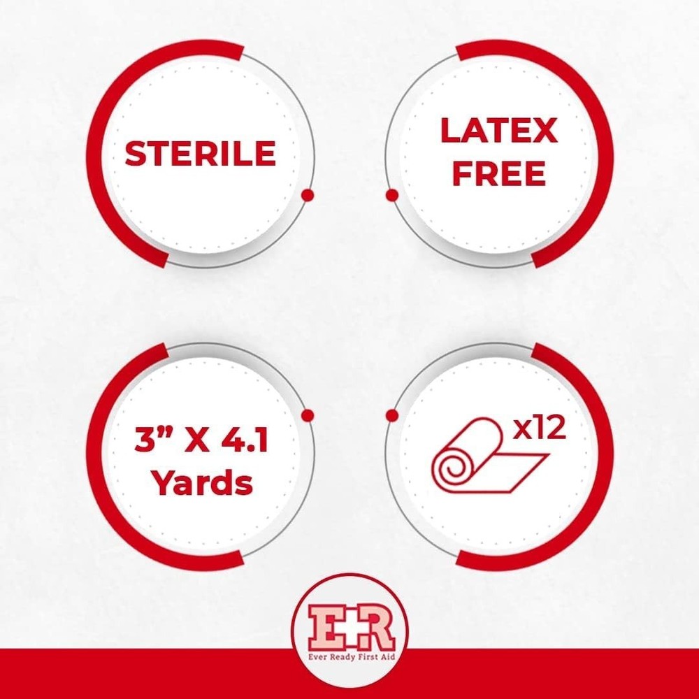 Convenient 12 Count Sterile Elastic Gauze Roll - Perfect for Dressing Changes