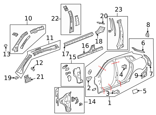 Genuine GM Driver Side Quarter Lower Outer Panel Baffle 25807319