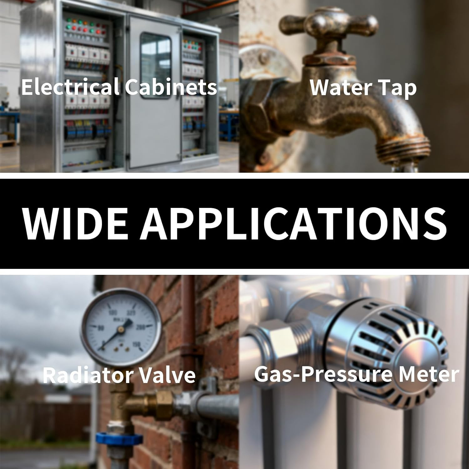 Multi-Functional 4 Way Sillcock Key Set, 2-Pack Utility Water Key for Valves