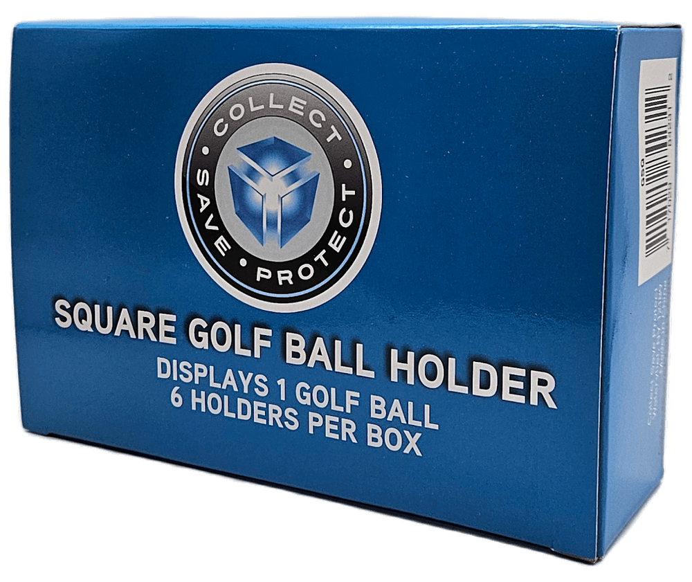 (Box of 6) CSP Square Golf Ball Holder - Mini Cube Display Case Extra Clear