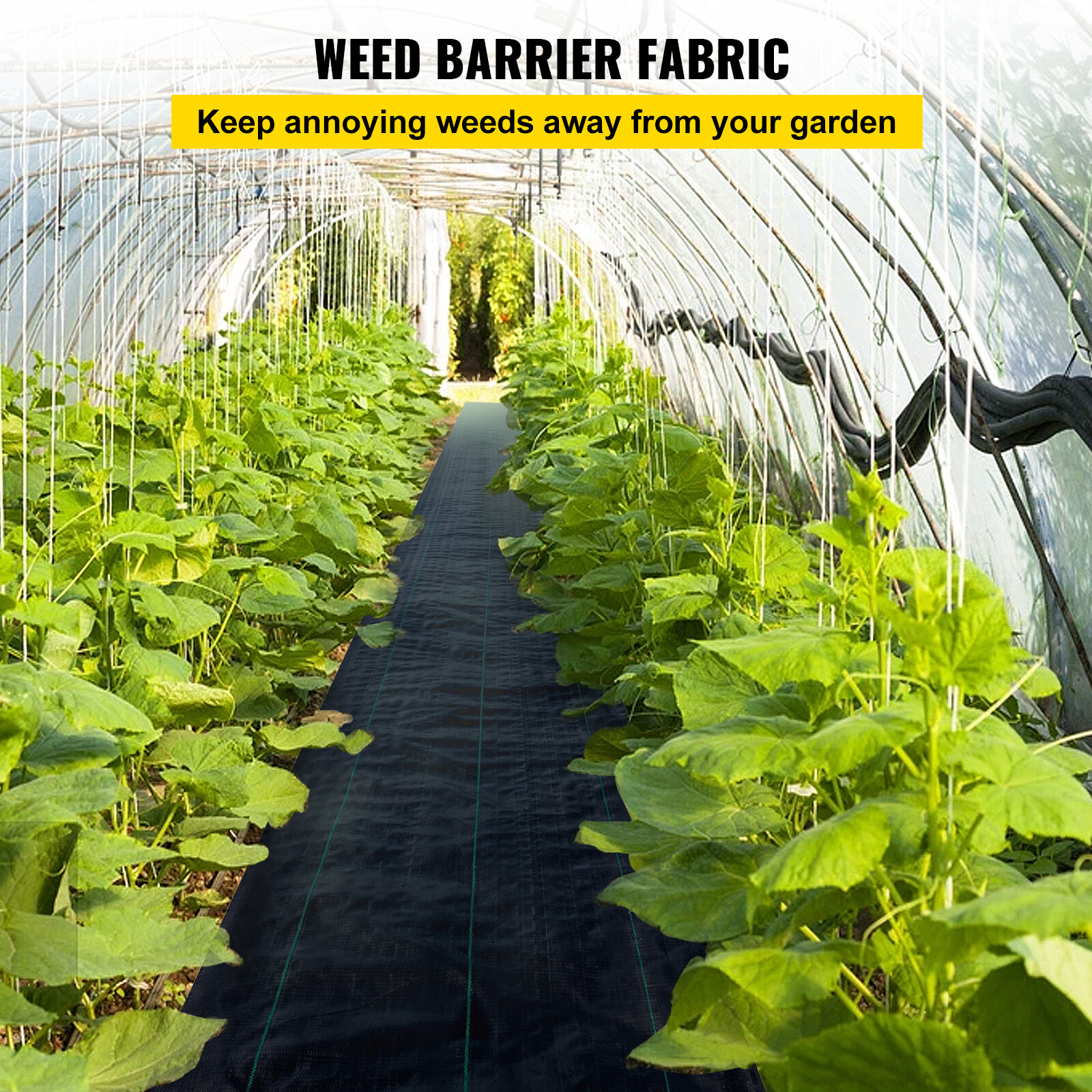 6x300 ft Weed Barrier Landscape Fabric 1.5Oz PP Woven Black Weed Barrier PRO