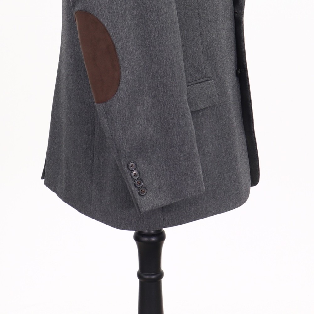 Chaps 46R Gray Sport Coat Blazer Jacket Solid 2B Polyester