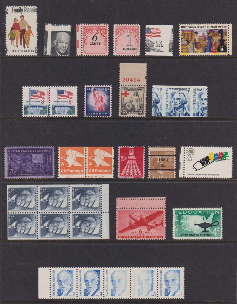 E2049: (19) US ERROR Stamps, Pairs, Strips