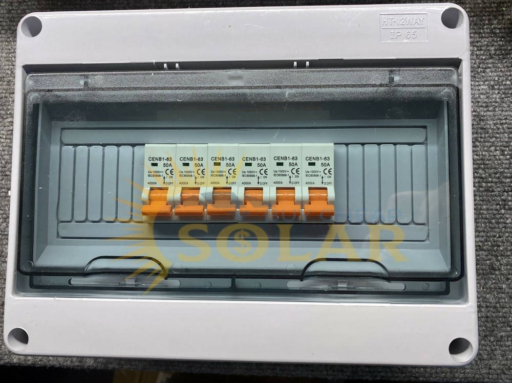 6 string solar combiner DC1000V Rainproof with 50a breakers