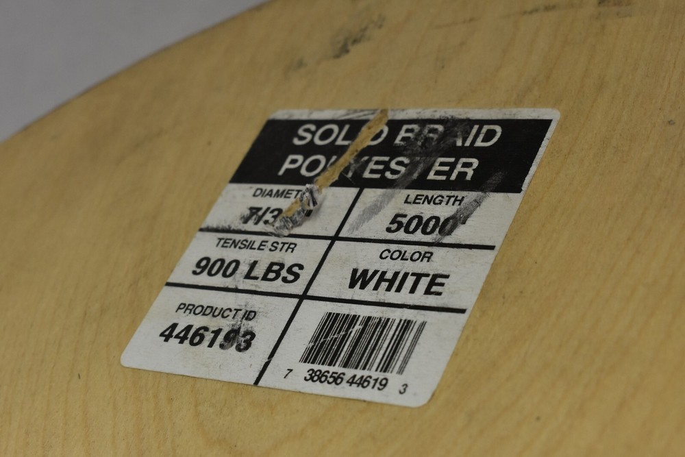 Solid Braid Polyester Rope White 7/32" 5000' 900 lbs Braided Rope on Spool