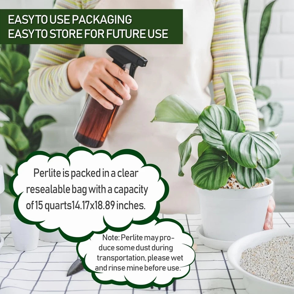 15QT Horticultural Perlite Bulk, Organic Perlite for Plants, Course Perlite for