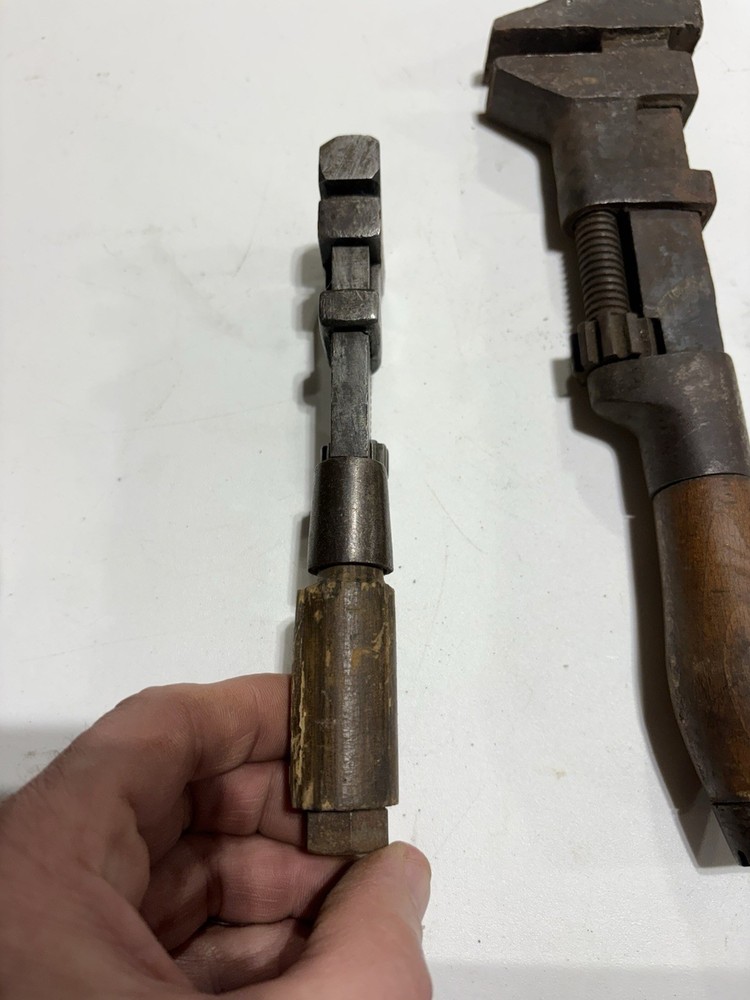 Pipe Wrenches Wood Handle Vintage