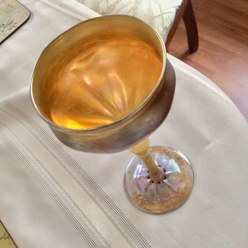 Vintage Signed Tiffany Wine Goblet
