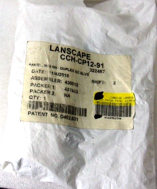 Corning CCH-CP12-91 Patch Panel, 6 SC Duplex OM1 Multimode 62.5 Adapters