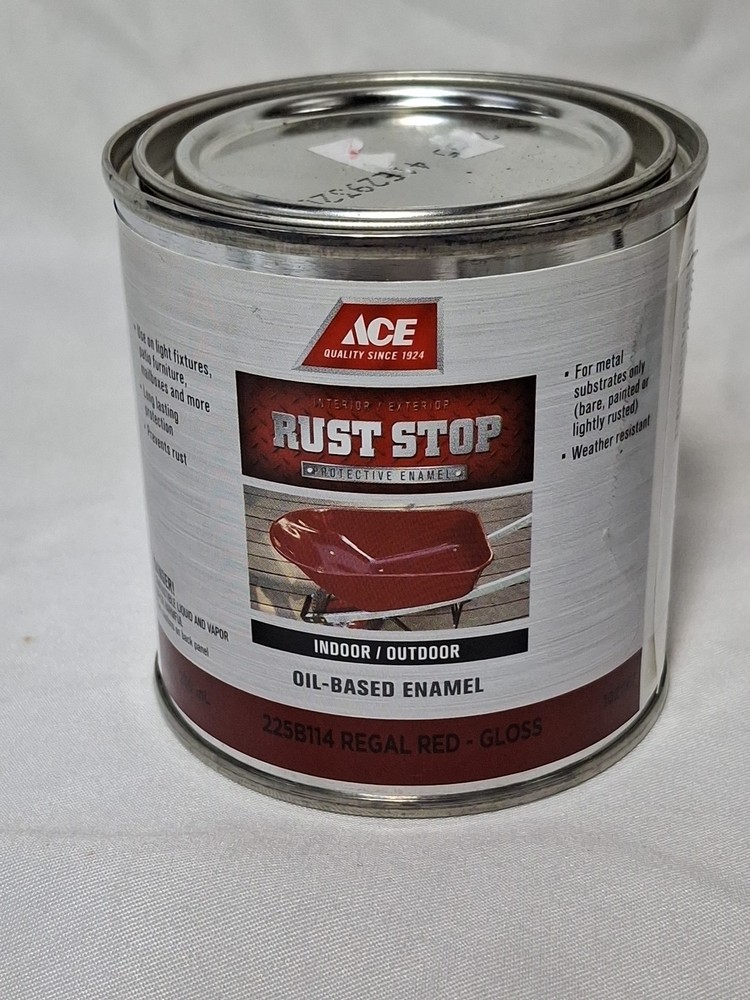 ACE RUST STOP Protective Enamel Paint Stops Rust, 8-Oz,  Regal RED Oil-Based