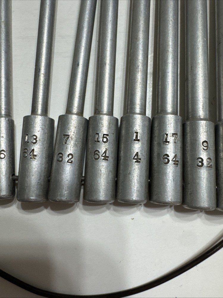 Numbered Drilling Tools Set Vintage