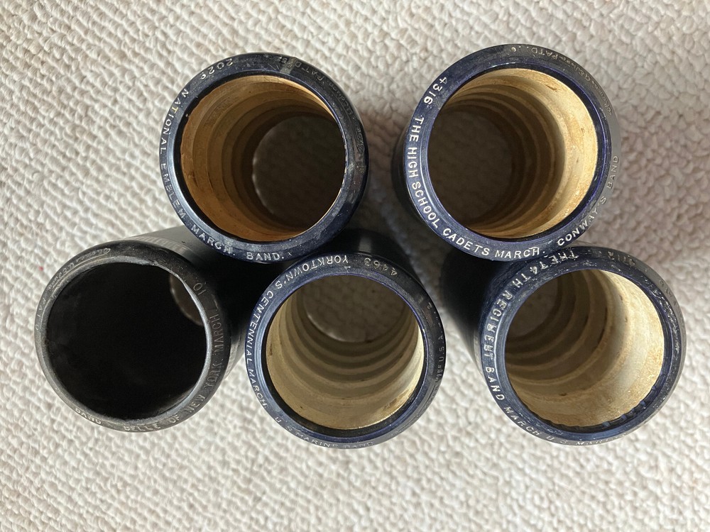 5 Edison cylinders--all marches