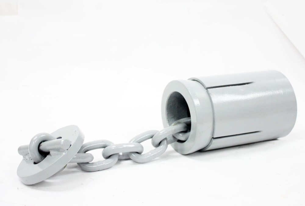 Auto Garage Floor Anchor Pots w/ 3/8" Chain For Frame Machines & Pulling Posts