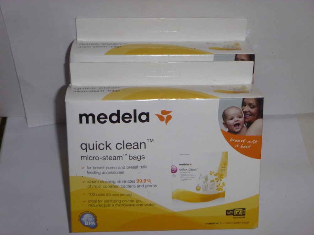 (2 Pack)  Medela Quick Clean Micro-Steam Bags 5ct Each