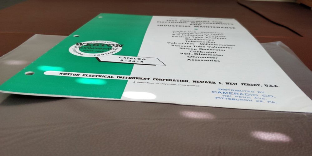 1955 Weston ~ Instruments Catalog R-36-A