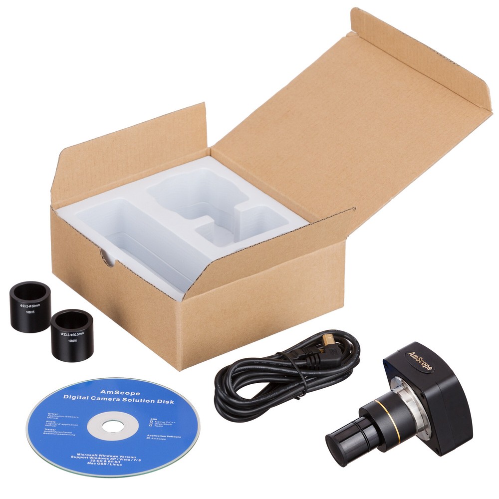 AmScope 1.3MP Microscope Digital Camera USB Video & Stills w Measuring Software
