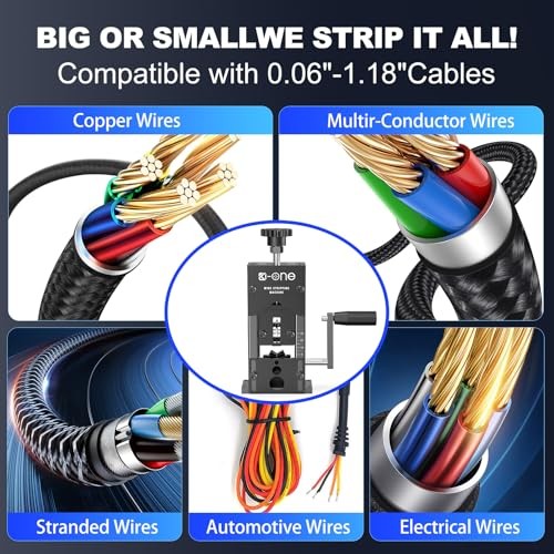 Manual Wire Stripping Machine,0.06"-1.18" Wire Stripping Black