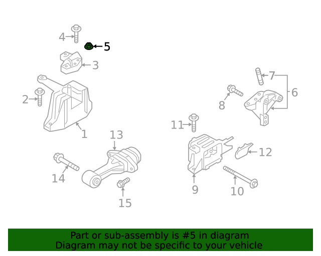 Genuine Kia Trans Mount Bracket Nut 13387-12007K