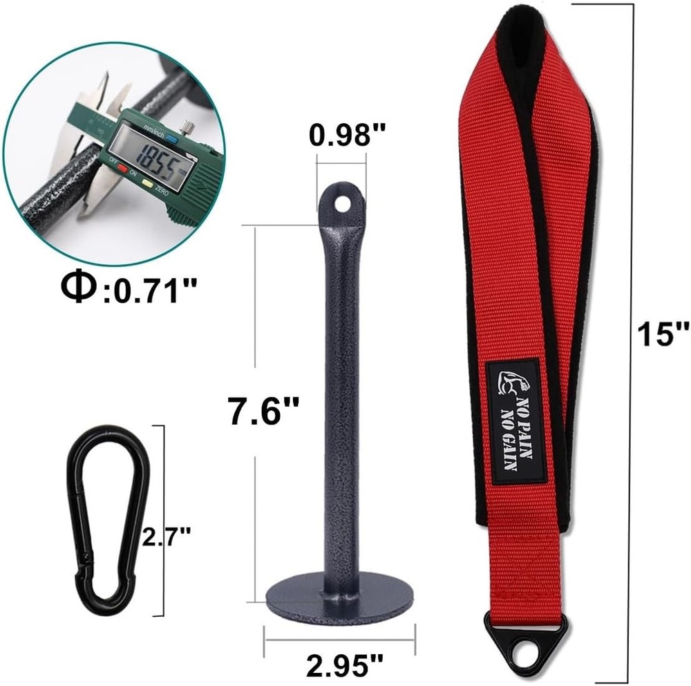 Arm Wrestling Training Strap Belt Hand Grip red with 18mm loading pin