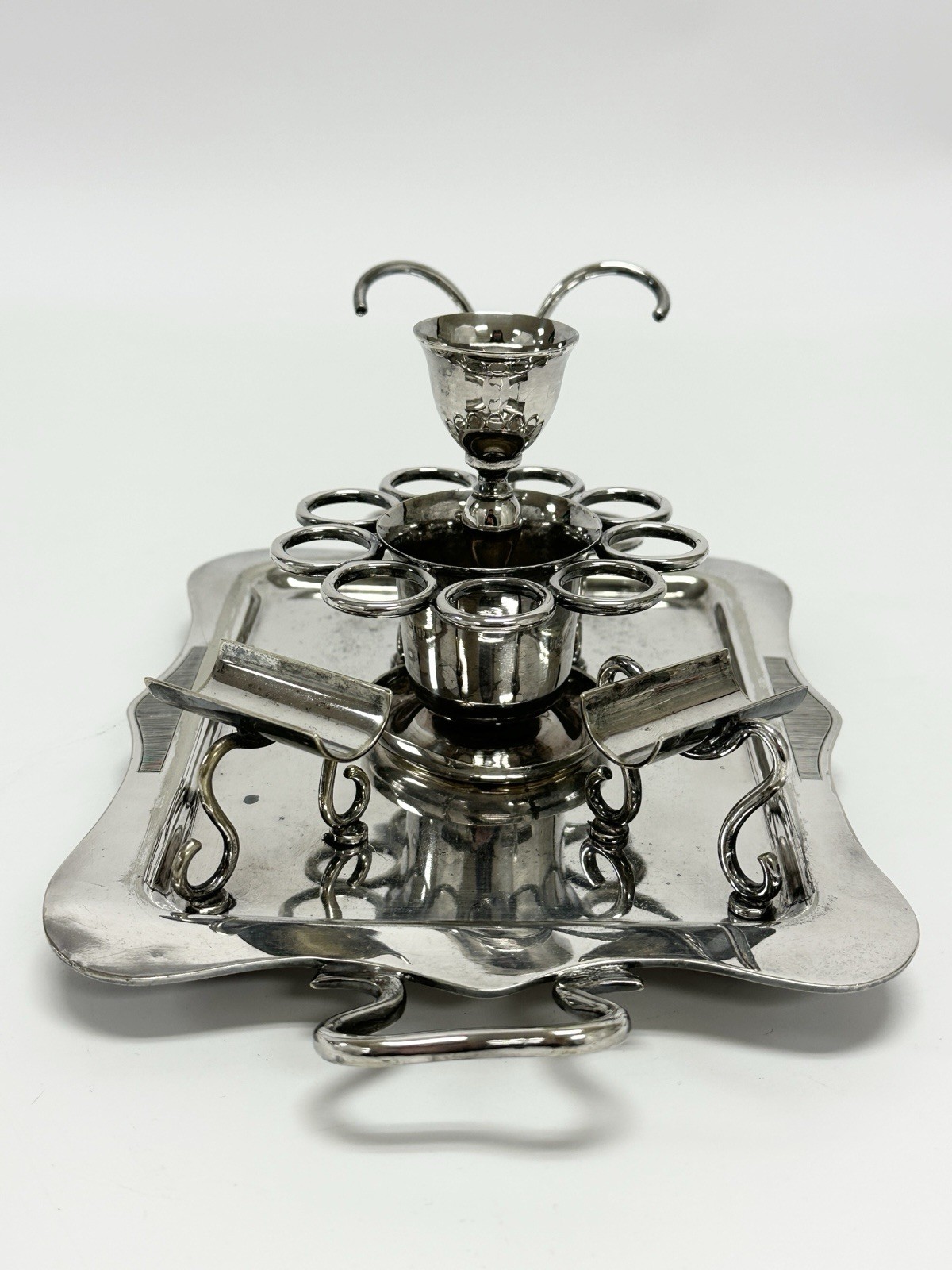 Antique English William Hutton & Sons Silver Plated Cigar Server Ca. 1880