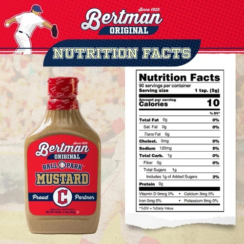 Bertman Original Ball Park Mustard 1 Pound Bold Flavor Since 1925