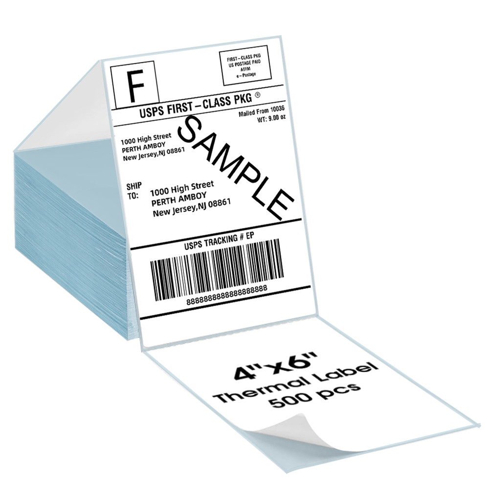 Thermal Labels for 4" x 6"  Shipping Label Printer  500pcs/Stack