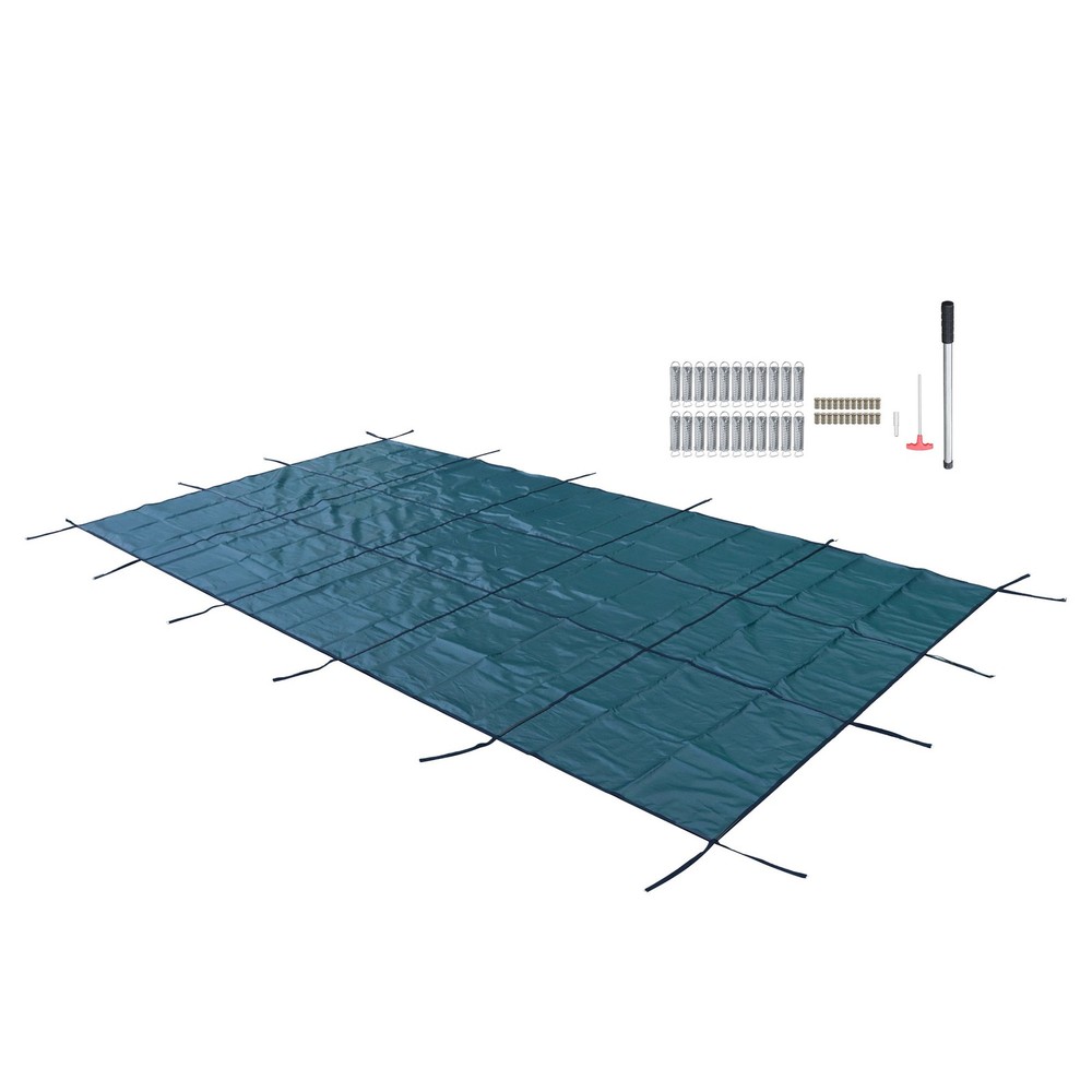Inground Pool Cover Safety Fits Rectangle Swimming Pool Mesh Solid Pool Cover