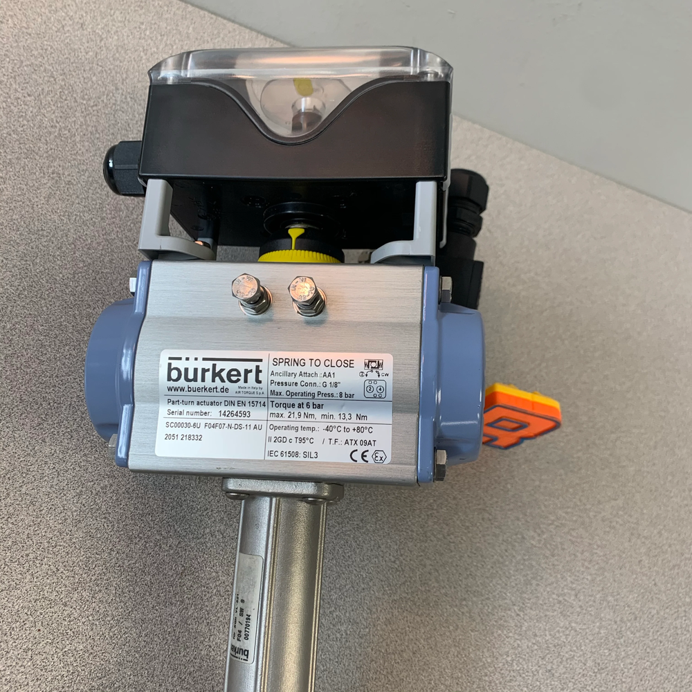 Burkert EPP2M01 Part-Turn Actuator Assembly w/ Valve (No Box)
