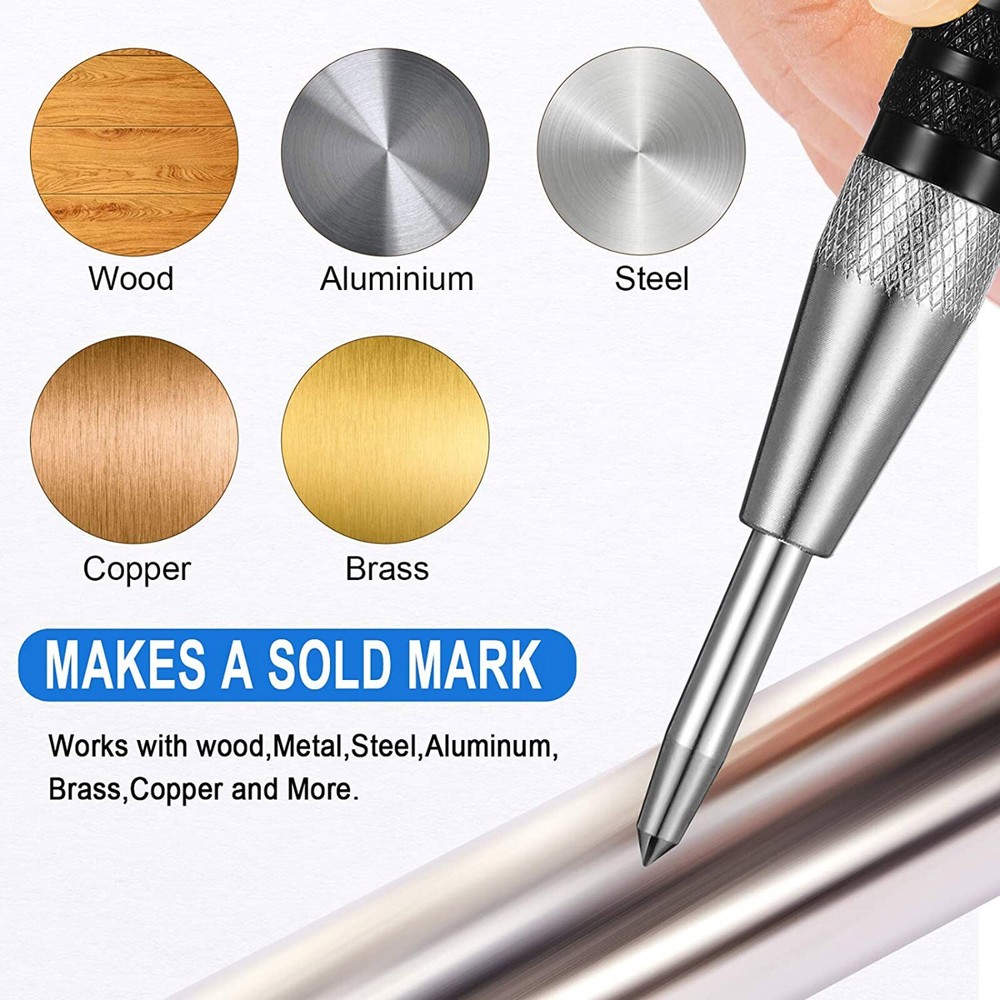 Super Strong Automatic Centre Punch Adjustable Spring Loaded Metal Drill Tool