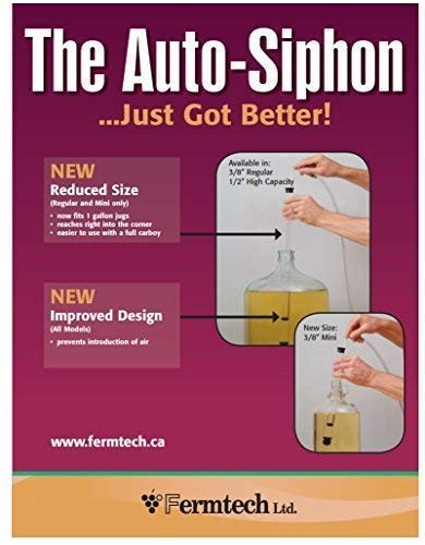 Fermtech Regular Deluxe Siphon Homebrew Kit, Auto-Siphon #9515, Clear