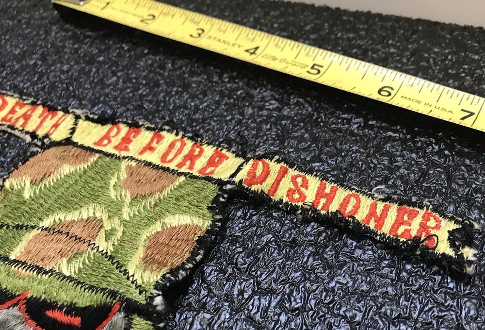 THIRD MARINE DIV., DEATH BEFORE DISHONOR, VINTAGE EMBROIDERED BACK PATCH!