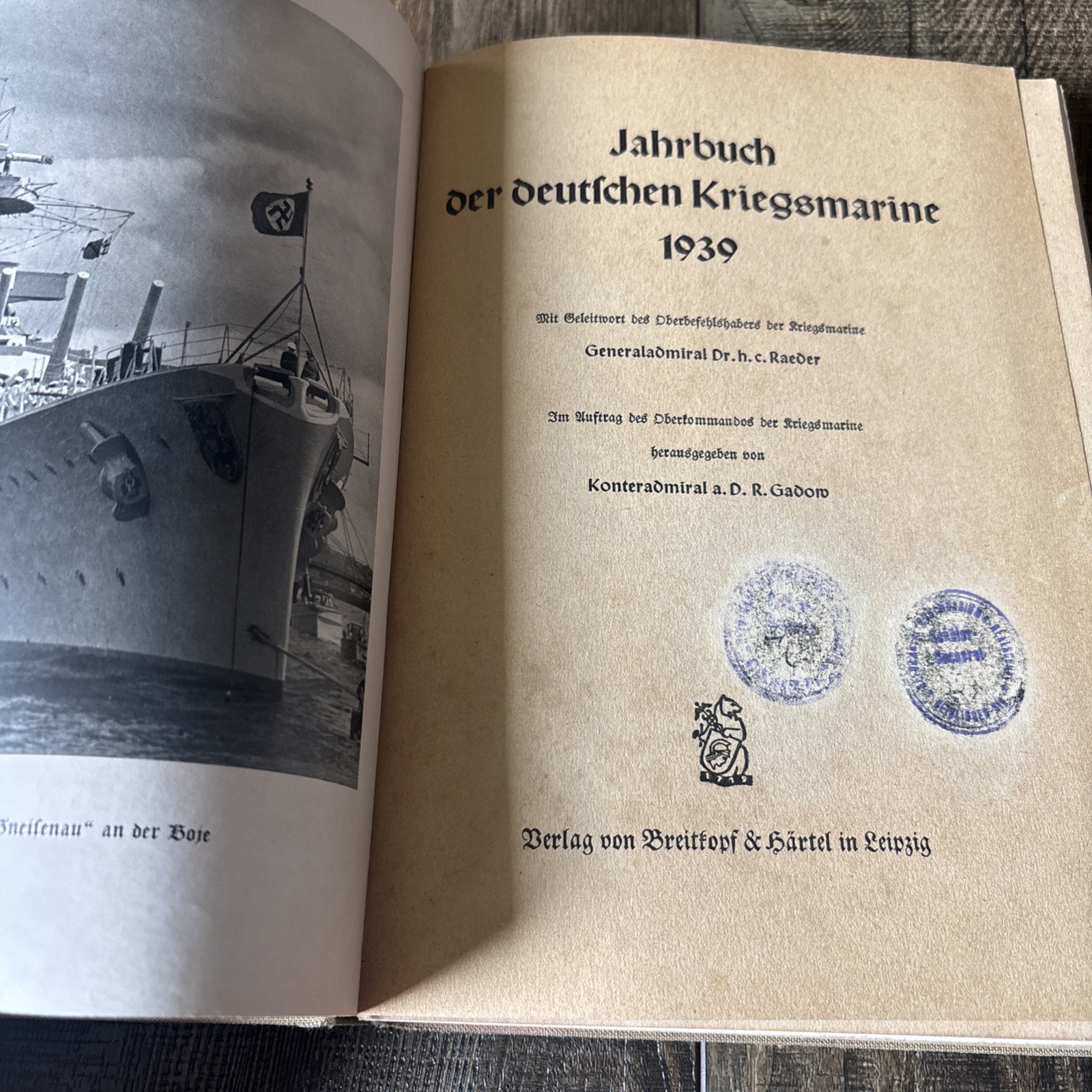 Fahrbuch Der Deutchen Kriegsmarine 1939 print German WWII Very Rare!