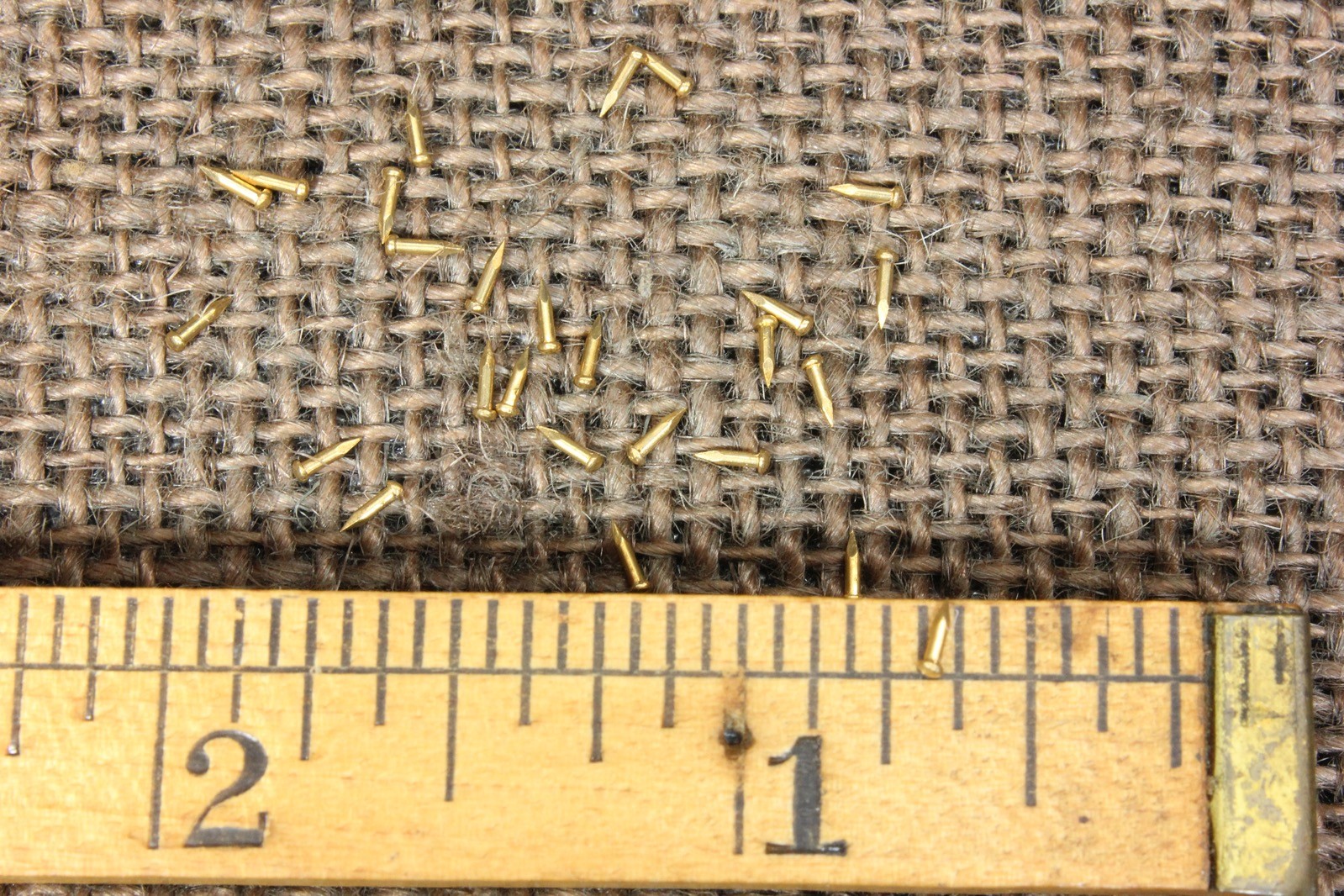 1/8” SOLID BRASS VERY TINY BRADS 25 NAILS #23 gauge Escutcheon pins USA made