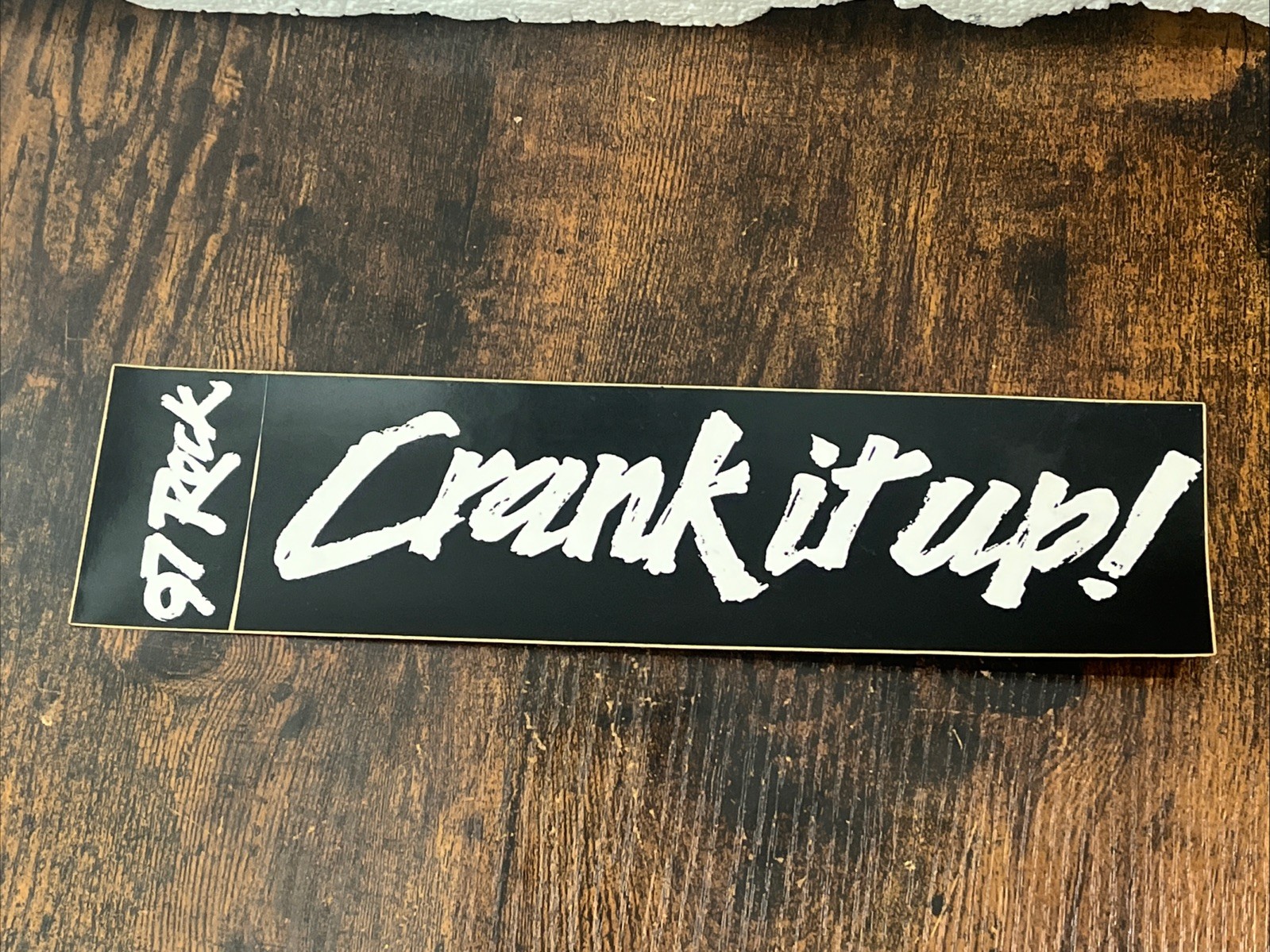 1980's FM 97 Rock Crank it UP Bumper Sticker KLOL K101 Houston TX Radio Station