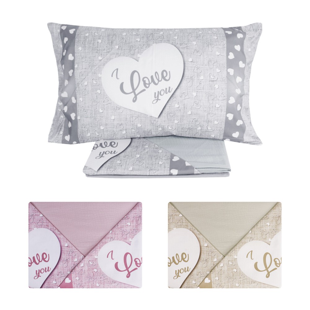 Solid Color Pillowcases Love Full Bed Above Bed Sheet Set