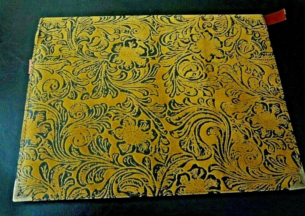 Faux Leather Jacobean Print Refillable 9.75" x 7.5"