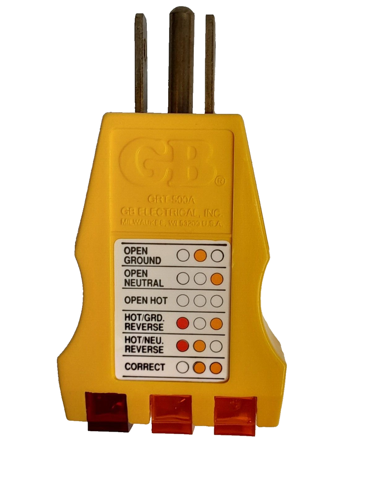 GB Instruments 110-125V Receptacle Tester Model GRT-500A