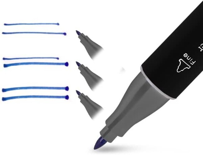Premium Professional Dual Tip Art Markers - Permanent Alcohol Based - 100 count