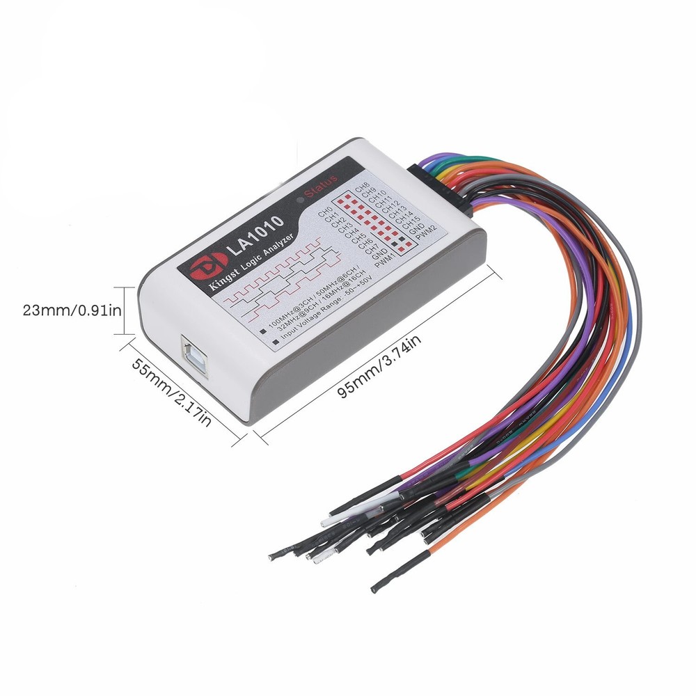 High Performance LA1010 USB Logic Analyzer 16CH 100MHz For ARM FPGA