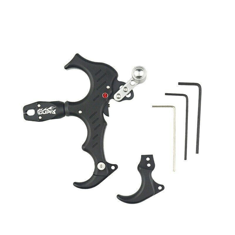 Flexible 3-4 Finger Compound Bow Adjustable Rotate 360° Thumb Release Aids Agile