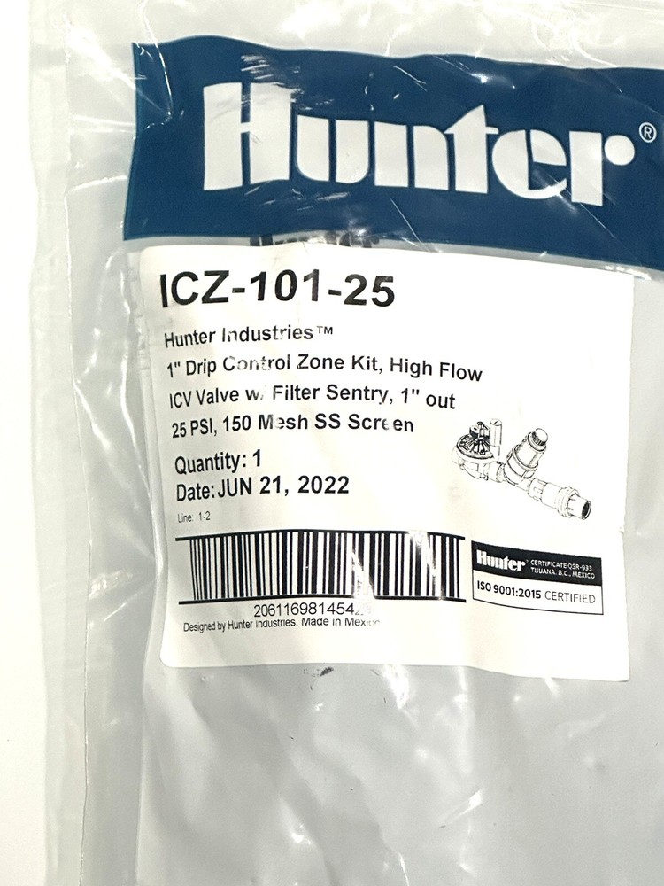 HUNTER - ICZ-101-25 - 25PSI INSTITUTIONAL CONTROL ZONE