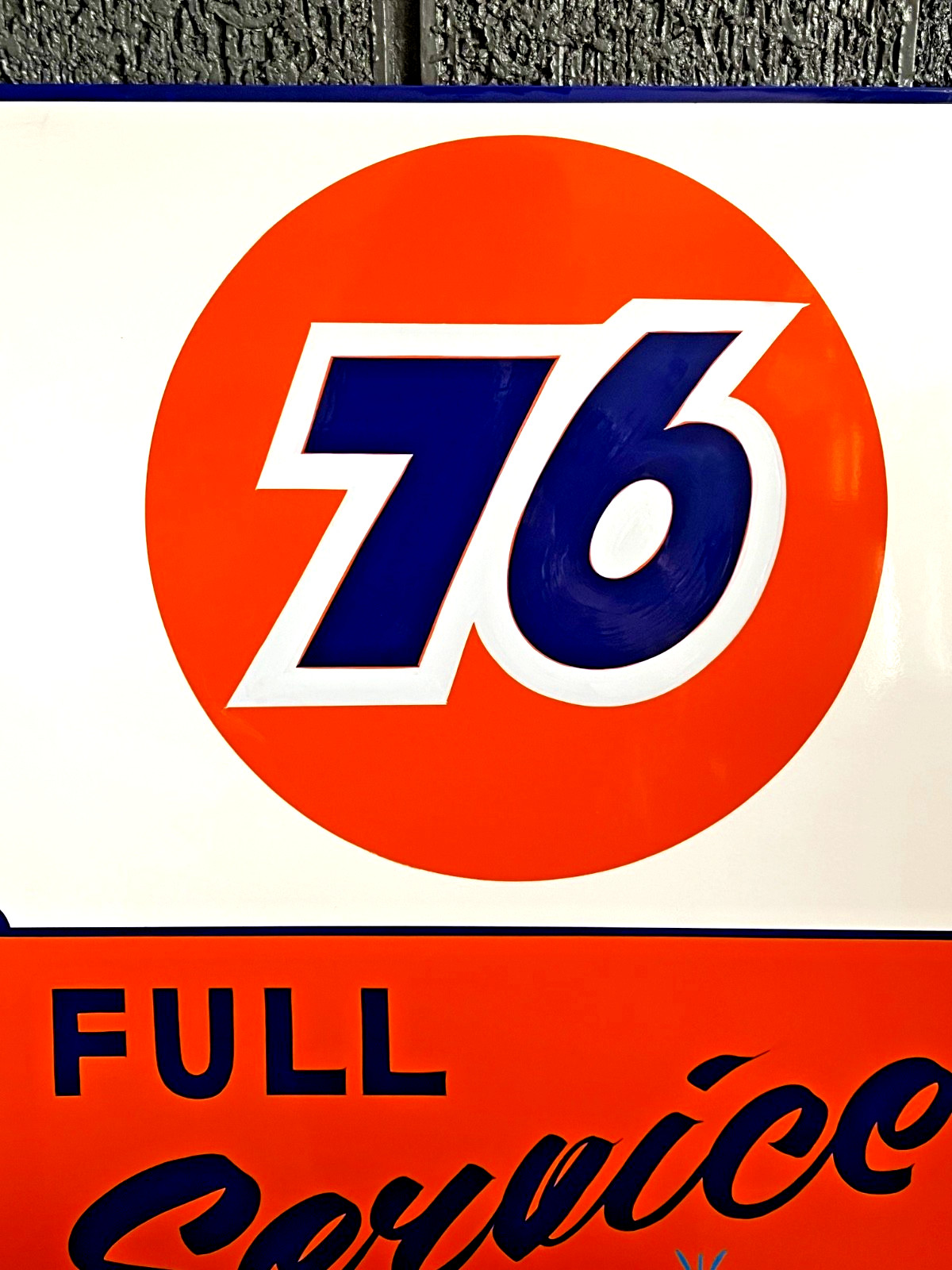 Lg. PAINTED SIGN Vintage Style Union 76 Gas Station HOTROD Shop Service Garage